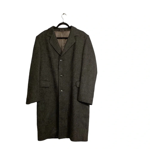Coat mens Wool SZ 42R made in Britain grey tweed classic luxury ti…